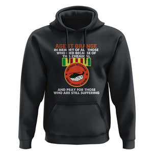 Agent Orange Awareness Hoodie Agent Orange Remember Our Sacrifice - Patriotic Veterans Day Gift for U.S. Veteran Dad or Grandpa TS01 Black Print Your Wear