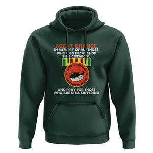 Agent Orange Awareness Hoodie Agent Orange Remember Our Sacrifice - Patriotic Veterans Day Gift for U.S. Veteran Dad or Grandpa TS01 Dark Forest Green Print Your Wear
