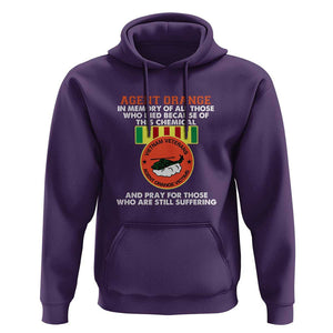 Agent Orange Awareness Hoodie Agent Orange Remember Our Sacrifice - Patriotic Veterans Day Gift for U.S. Veteran Dad or Grandpa TS01 Purple Print Your Wear