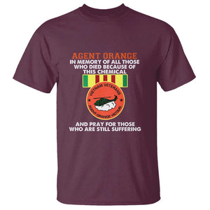 Agent Orange Awareness T Shirt Agent Orange Remember Our Sacrifice - Patriotic Veterans Day Gift for U.S. Veteran Dad or Grandpa TS01 Maroon Print Your Wear