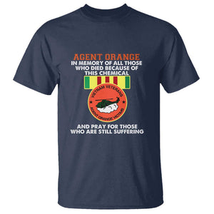 Agent Orange Awareness T Shirt Agent Orange Remember Our Sacrifice - Patriotic Veterans Day Gift for U.S. Veteran Dad or Grandpa TS01 Navy Print Your Wear
