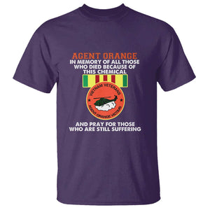 Agent Orange Awareness T Shirt Agent Orange Remember Our Sacrifice - Patriotic Veterans Day Gift for U.S. Veteran Dad or Grandpa TS01 Purple Print Your Wear