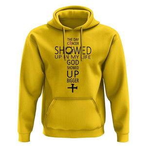 The Day Cancer Showed Up, God Showed Up Bigger - Inspirational Faith & Cancer Support Hoodie TS01 Daisy Print Your Wear