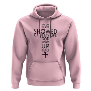 The Day Cancer Showed Up, God Showed Up Bigger - Inspirational Faith & Cancer Support Hoodie TS01 Light Pink Print Your Wear