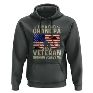 I'm a Dad, Grandpa, and Veteran - Vintage Patriotic Veterans Day Hoodie TS01 Dark Heather Print Your Wear