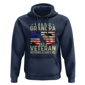 I'm a Dad, Grandpa, and Veteran - Vintage Patriotic Veterans Day Hoodie TS01 Navy Print Your Wear