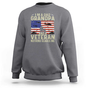 I'm a Dad, Grandpa, and Veteran - Vintage Patriotic Veterans Day Sweatshirt TS01 Charcoal Print Your Wear