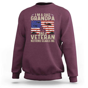 I'm a Dad, Grandpa, and Veteran - Vintage Patriotic Veterans Day Sweatshirt TS01 Maroon Print Your Wear