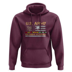 US Army Vietnam Veteran - Patriotic USA Flag Military Hoodie Vietnam War Veteran Tribute TS01 Maroon Print Your Wear
