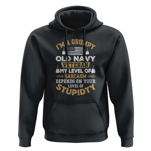 Grumpy Old Veteran Hoodie Funny Patriotic Military USA Veteran TS01 Black Print Your Wear