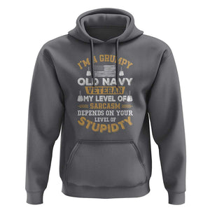 Grumpy Old Veteran Hoodie Funny Patriotic Military USA Veteran TS01 Charcoal Print Your Wear