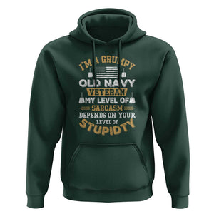 Grumpy Old Veteran Hoodie Funny Patriotic Military USA Veteran TS01 Dark Forest Green Print Your Wear