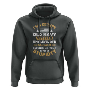 Grumpy Old Veteran Hoodie Funny Patriotic Military USA Veteran TS01 Dark Heather Print Your Wear