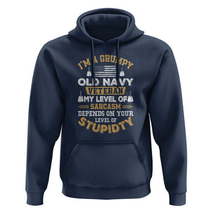 Grumpy Old Veteran Hoodie Funny Patriotic Military USA Veteran TS01 Navy Print Your Wear