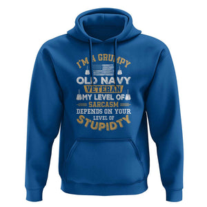 Grumpy Old Veteran Hoodie Funny Patriotic Military USA Veteran TS01 Royal Blue Print Your Wear