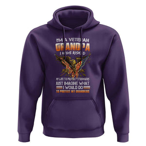 Veteran Grandpa Hoodie Proud Military Grandpa - Father's Day Gift for Veterans TS01 Purple Print Your Wear