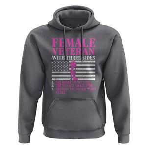 Female Veteran Hoodie - Three Sides: Veteran, Mother, Grandma - Proud Women's Military TS01 Charcoal Print Your Wear
