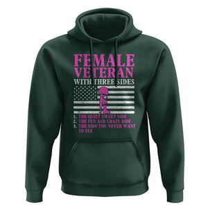 Female Veteran Hoodie - Three Sides: Veteran, Mother, Grandma - Proud Women's Military TS01 Dark Forest Green Print Your Wear