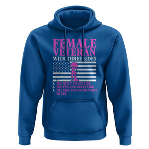 Female Veteran Hoodie - Three Sides: Veteran, Mother, Grandma - Proud Women's Military TS01 Royal Blue Print Your Wear