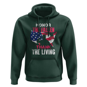 Patriotic Memorial Hoodie Honor the Fallen - Veteran Themed Military Support TS01 Dark Forest Green Print Your Wear
