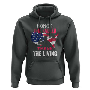 Patriotic Memorial Hoodie Honor the Fallen - Veteran Themed Military Support TS01 Dark Heather Print Your Wear