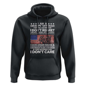 I Am a Grumpy Veteran Hoodie Proud Military Veteran - Don't Care Patriotic TS01 Black Print Your Wear