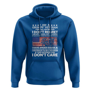 I Am a Grumpy Veteran Hoodie Proud Military Veteran - Don't Care Patriotic TS01 Royal Blue Print Your Wear