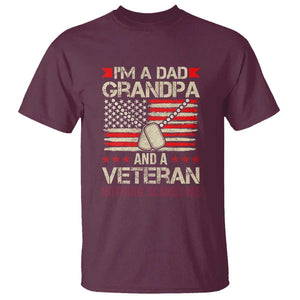 I'm a Dad, Grandpa, and Veteran T Shirt Nothing Scares Me - Proud Military Father's Day TS01 Maroon Print Your Wear