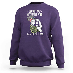 I'm Not the Veteran's Wife, I'm the Veteran Sweatshirt Patriotic Military Women TS01 Purple Print Your Wear