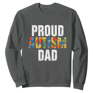 Proud Autism Dad Sweatshirt Accept Understand Love Support Jigsaw Puzzle TS01 Dark Heather Printyourwear