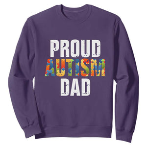 Proud Autism Dad Sweatshirt Accept Understand Love Support Jigsaw Puzzle TS01 Purple Printyourwear
