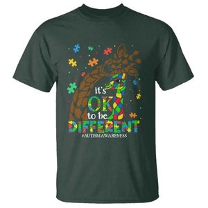 Giraffe Autism T Shirt Its Ok To Be Different Giraffe Mom And Baby TS01 Dark Forest Green Printyourwear