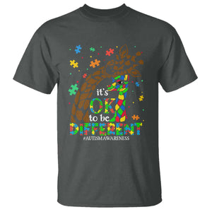 Giraffe Autism T Shirt Its Ok To Be Different Giraffe Mom And Baby TS01 Dark Heather Printyourwear