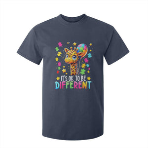 Autism Month T Shirt For Kid It's Ok To Be Different Cute Jigsaw Puzzle Balloon TS01 Navy Printyourwear
