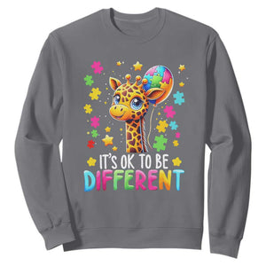 Autism Month Sweatshirt It's Ok To Be Different Cute Jigsaw Puzzle Balloon TS01 Charcoal Printyourwear