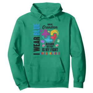 Autism Grandparents Hoodie I Wear Blue For My Grandson Because His Fight is My Fight TS01 Irish Green Printyourwear