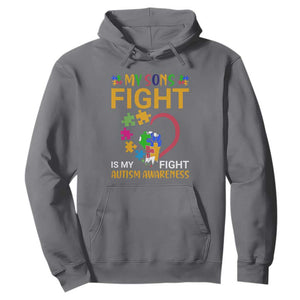 Autism Parents Hoodie My Son Fight is My Fight Jigsaw Puzzle TS01 Charcoal Printyourwear