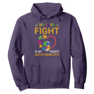 Autism Parents Hoodie My Son Fight is My Fight Jigsaw Puzzle TS01 Purple Printyourwear