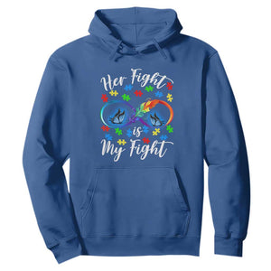 Autism Support Hoodie Her Fight Is My FightRainbow Infinity With Feather Butterflies TS01 Royal Blue Printyourwear