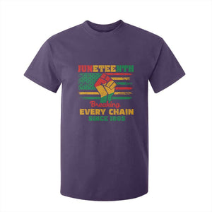 Juneteenth T Shirt For Kid Breaking Every Chain Since 1865 American Flag TS01 Purple Print Your Wear