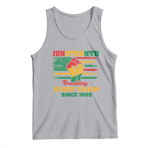 Juneteenth Tank Top Breaking Every Chain Since 1865 American Flag TS01 Athletic Heather Print Your Wear