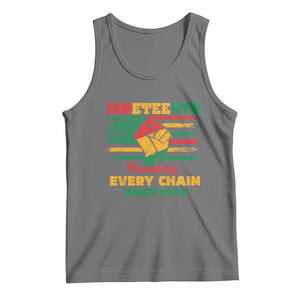 Juneteenth Tank Top Breaking Every Chain Since 1865 American Flag TS01 Black Heather Print Your Wear