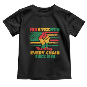 Juneteenth Toddler T Shirt Breaking Every Chain Since 1865 American Flag TS01 Black Print Your Wear