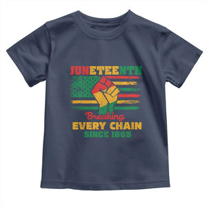 Juneteenth Toddler T Shirt Breaking Every Chain Since 1865 American Flag TS01 Navy Print Your Wear