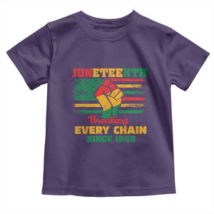 Juneteenth Toddler T Shirt Breaking Every Chain Since 1865 American Flag TS01 Purple Print Your Wear