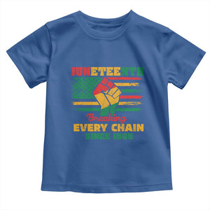 Juneteenth Toddler T Shirt Breaking Every Chain Since 1865 American Flag TS01 Royal Blue Print Your Wear