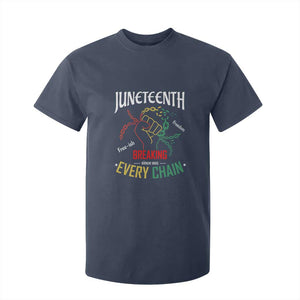 Juneteenth 1865 T Shirt For Kid Breaking Every Chain Freeish Black Freedom TS01 Navy Print Your Wear