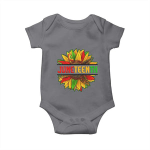 Juneteenth Baby Onesie Sunflower with Fist Black History TS01 Charcoal Print Your Wear