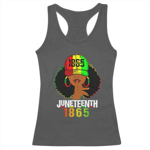 Afro Queen Racerback Tank Top Juneteenth 1865 TS01 Dark Heather Print Your Wear