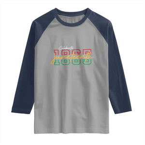 Black History Pride Raglan Shirt Celebrate Juneteenth 1865 TS01 Sport Gray Navy Print Your Wear